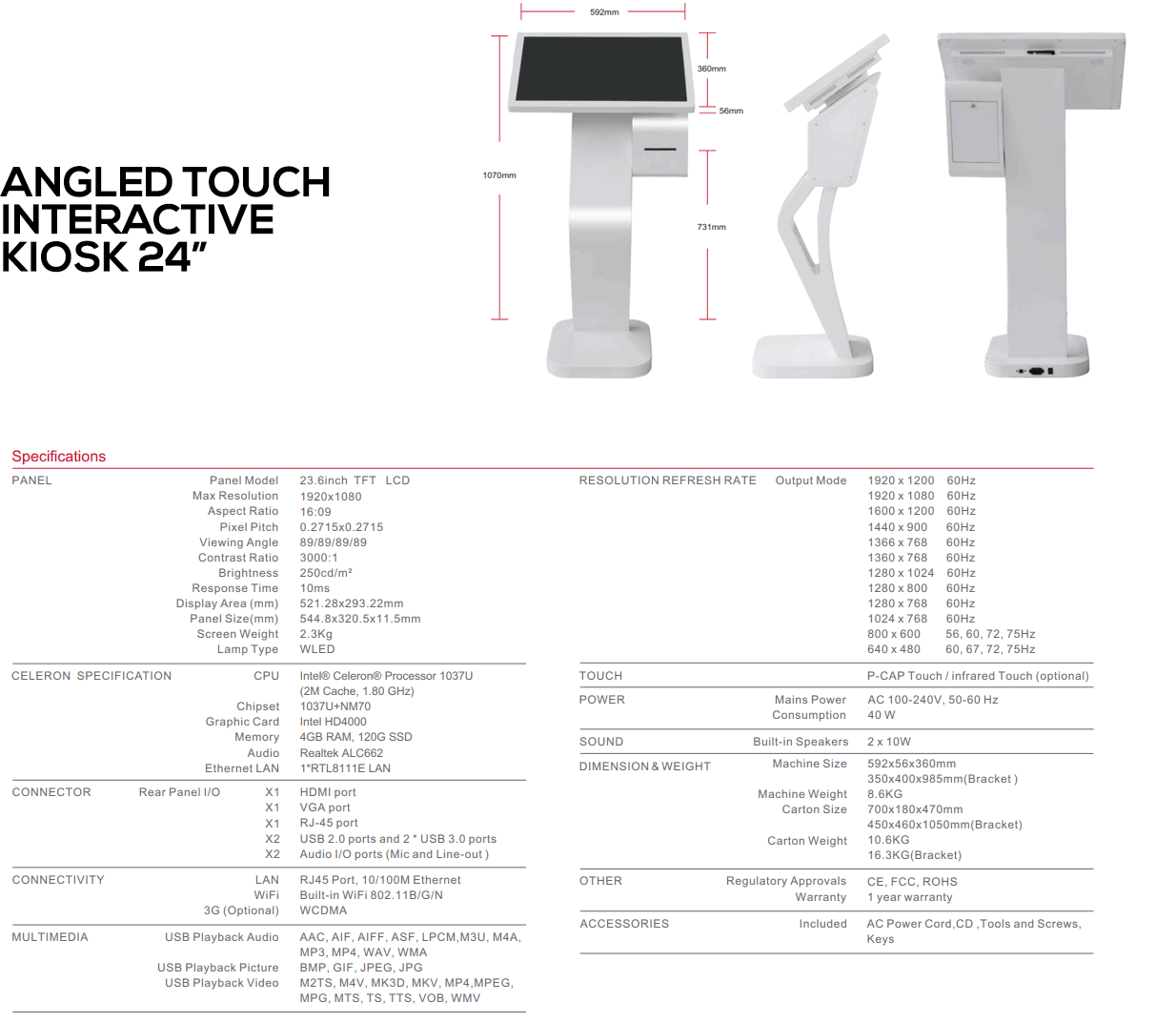 ANGLED TOUCH 24 specs